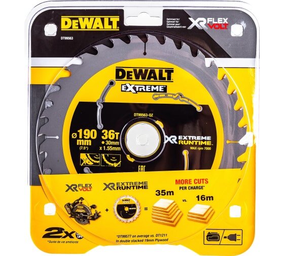 диск по дереву и МДФ DeWALT EXTREME 190/30 DT99563