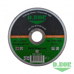 Отрезной диск по нержавеющей стали INOX Premium E20A60S-BF, F41, 115x1,0x22,23 D.BOR