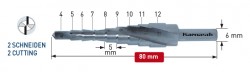 сверло ступенчатое по металлу двухзаходное 4-12мм Karnasch
