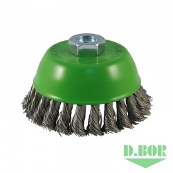 Щётка чашечная жгутовая для УШМ, INOX Standard, 100xМ14 - SS0.50 - RPM 8500 "D.BOR" 