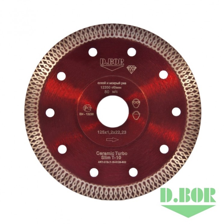 Алмазный диск Ceramic Turbo Slim T-10, 115x1,2x22,23 "D.BOR" 