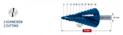 Ступенчатое сверло с покрытием BLUE-DUR, диаметр 6-36 мм, двухзаходное karnasch