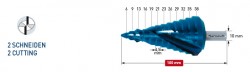 Ступенчатое сверло с покрытием BLUE-DUR, диаметр 6-38 мм, двухзаходное karnasch  