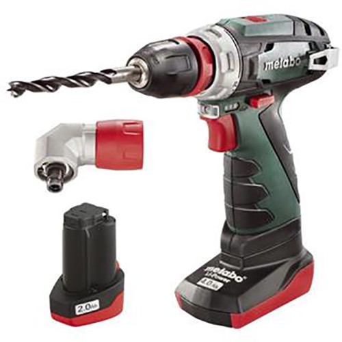 дрель-шуруповерт аккумуляторная с угловой насадкой Metabo POWERMAXX BS Quick PRO 