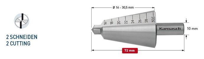 сверло коническое диаметр 16-30,5 мм, двухзаходное 