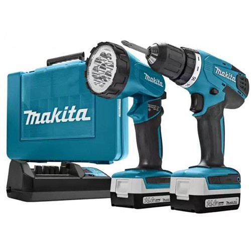 дрель-шуруповерт аккумуляторная с фонарем Makita DF347DWLE