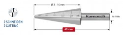 сверло коническое диаметр 3-14 мм, двухзаходное 
