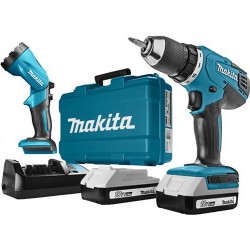 дрель-шуруповерт аккумуляторная с фонарем Makita DF457DWLE