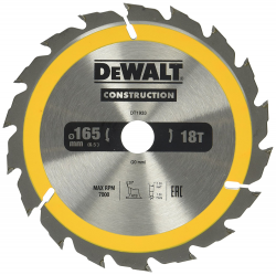 диск пильный по дереву с гвоздями DeWALT CONSTRUCTION 165/20 DT1933