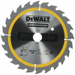 диск пильный по дереву с гвоздями DeWALT CONSTRUCTION 165/20 DT1949