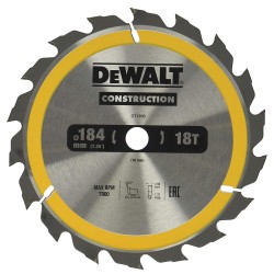 диск пильный по дереву с гвоздями DeWALT CONSTRUCTION 184/16 DT1938