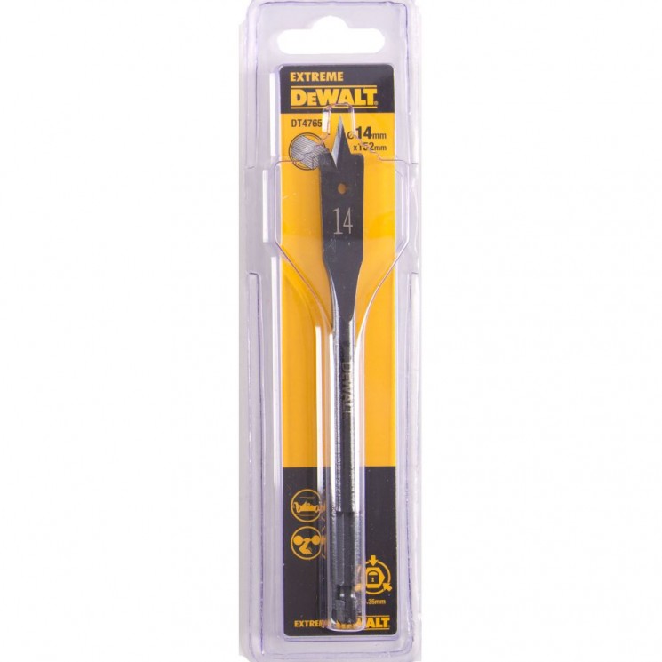Сверло DEWALT EXTREME DT4765, по дереву перьевое, 14 x 152 мм  2
