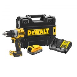 Аккумуляторная безударная бесщеточная дрель-шуруповерт DEWALT DCD800E1T, 18 В, PowerStack 1.7Ач