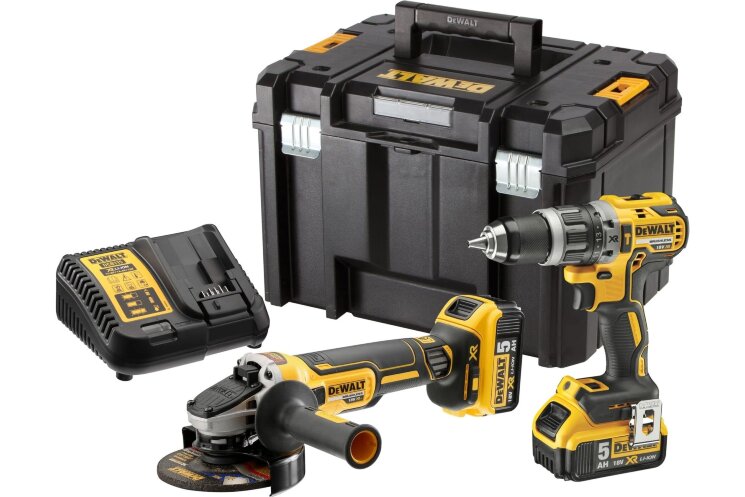 Ударная дрель-шуруповерт DCD796 + углошлифмашина DCG405 DEWALT ,чемодан TSTAK VI DCK2080P2T