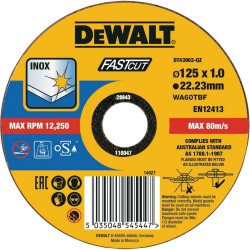 Круг отрезной по металлу DEWALT DT43902, тип 41 125х22,2х1,0мм